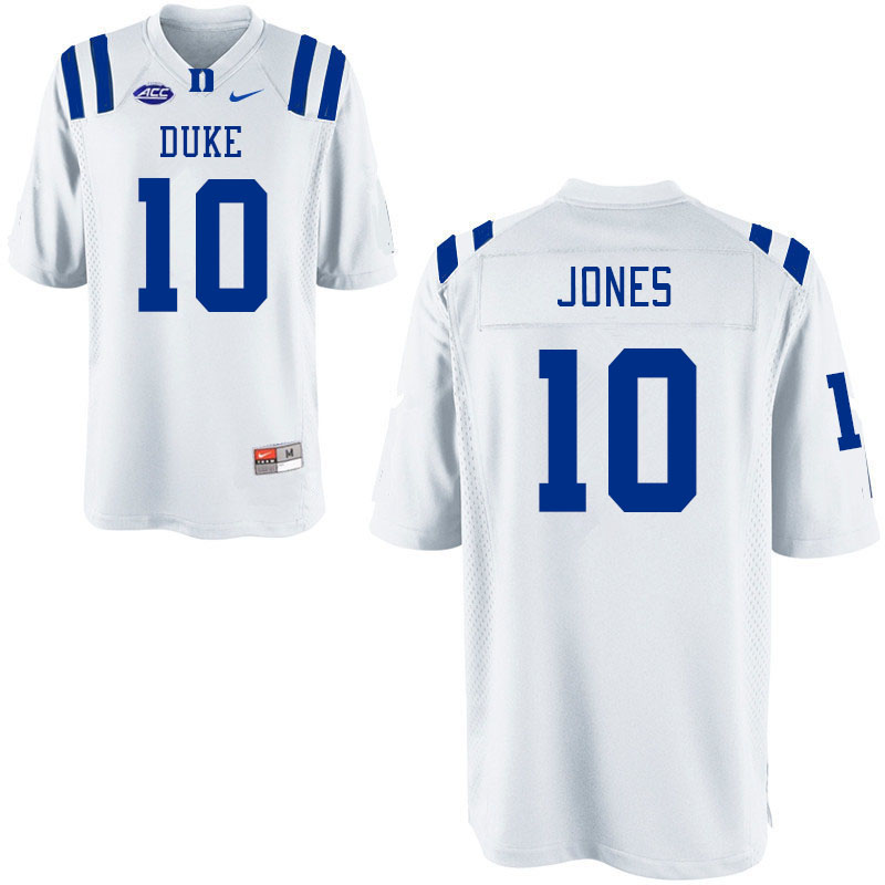 Men #10 Peyton Jones Duke Blue Devils College Football Jerseys Stitched-White